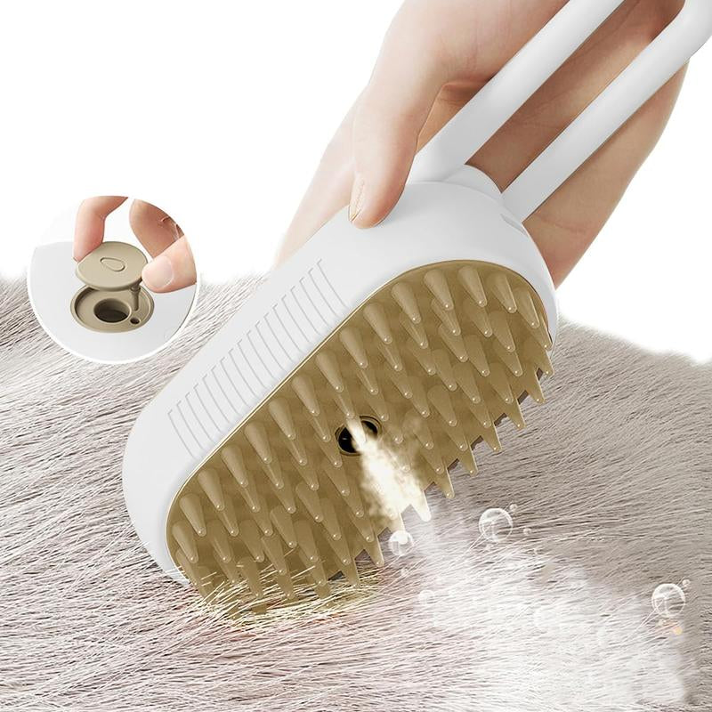 3 in 1 Pet Steam Brush Pet Steamy Mist Steam Pet Brush for Pet Hair 3-IN-1 Steamy Cat Brush Grooming Comb for Dogs Steam Brush for Cats Remove Flying Fur Steam Advanced Pet Steam Hair Removal Comb