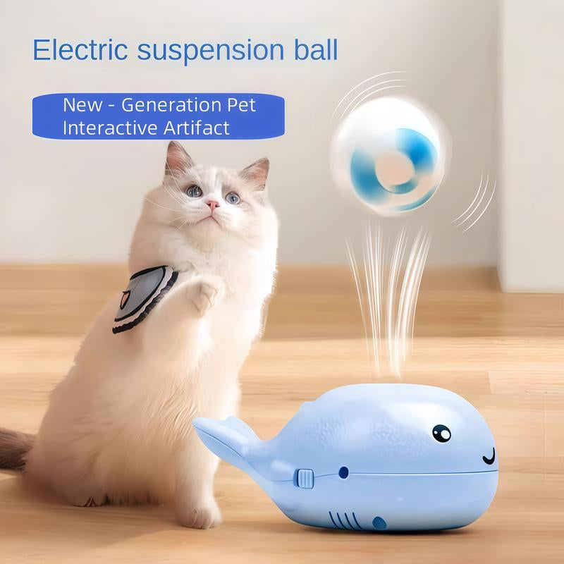 Electric Whale-Shaped Floating Cat Toy – Interactive Self-Play Fun, Smart Boredom Buster for Cats | USB Rechargeable, Perfect for Indoor Play to Release Energy