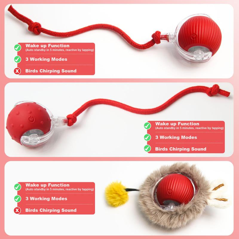 Stream Cat&Dog Toy - Interactive USB Rechargeable Ball Toy on Rug , Anti-Depression Fun Gift for Cats & Dogs