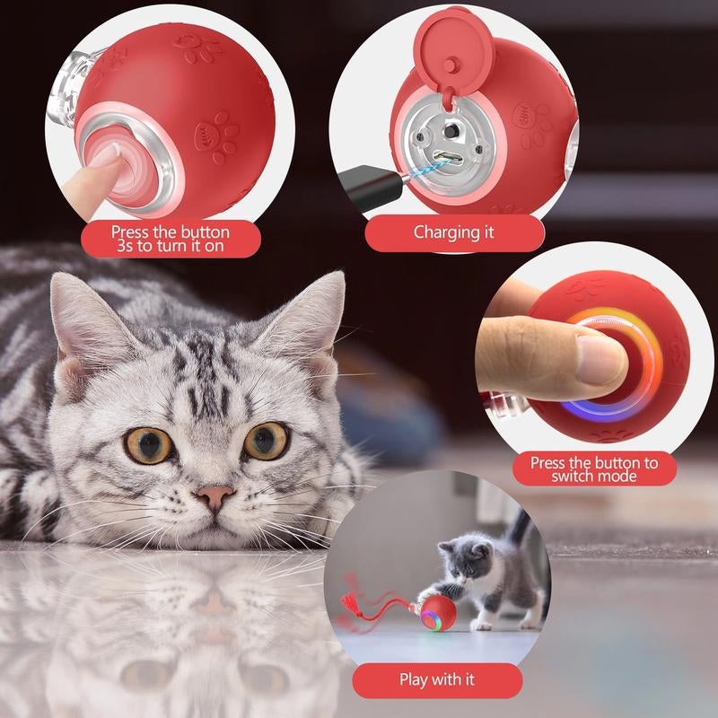 Stream Cat&Dog Toy - Interactive USB Rechargeable Ball Toy on Rug , Anti-Depression Fun Gift for Cats & Dogs