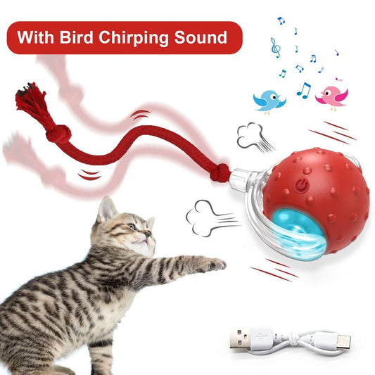 Stream Cat&Dog Toy - Interactive USB Rechargeable Ball Toy on Rug , Anti-Depression Fun Gift for Cats & Dogs