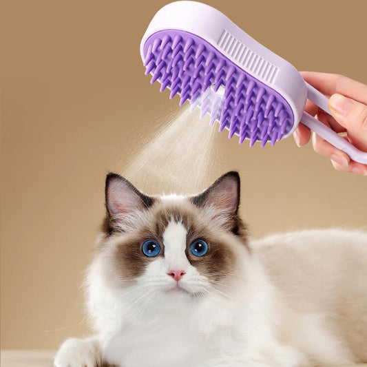 3 in 1 Pet Steam Brush Pet Steamy Mist Steam Pet Brush for Pet Hair 3-IN-1 Steamy Cat Brush Grooming Comb for Dogs Steam Brush for Cats Remove Flying Fur Steam Advanced Pet Steam Hair Removal Comb